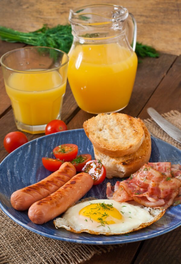 english-breakfast-toast-egg-bacon-vegetables-rustic-style-wooden-table Deli Breakfast